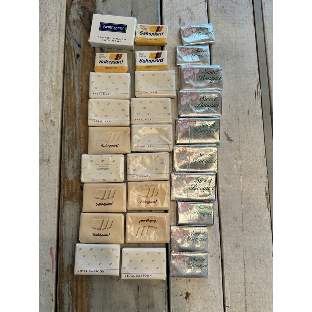 Lot Of 28 Vintage Travel, Size, Soaps, Including Safeguard, And Sweet Bouquet